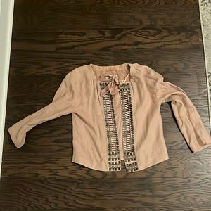 H&M Blush neck tie cardigan